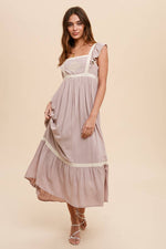 Women's Embroidered Lace Trim Apron Dress – Boho Style by Elevated Hippie - The Elevated Hippie
