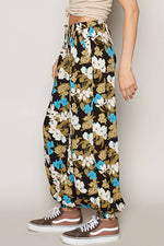 Women's Floral Print Harem Pants – Adjustable Waist Woven Boho Lounge Pants - The Elevated Hippie