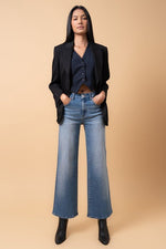 Women's High Rise Relaxed Wide Leg Jeans – Stretch Denim, Medium Wash - The Elevated Hippie