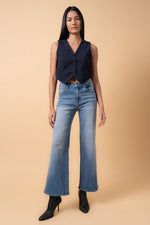 Women's High Rise Relaxed Wide Leg Jeans – Stretch Denim, Medium Wash - The Elevated Hippie