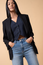 Women's High Rise Relaxed Wide Leg Jeans – Stretch Denim, Medium Wash - The Elevated Hippie