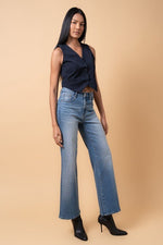 Women's High Rise Relaxed Wide Leg Jeans – Stretch Denim, Medium Wash - The Elevated Hippie