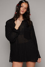 Women's Long Sleeve Knit Top – Round Neck, Front Pocket, Relaxed Fit - The Elevated Hippie