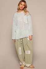 Women's Long Sleeve Knit Top – Round Neck, Front Pocket, Relaxed Fit - The Elevated Hippie