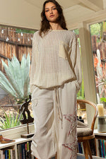 Women's Long Sleeve Knit Top – Round Neck, Front Pocket, Relaxed Fit - The Elevated Hippie