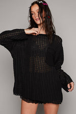 Women's Long Sleeve Knit Top – Round Neck, Front Pocket, Relaxed Fit - The Elevated Hippie