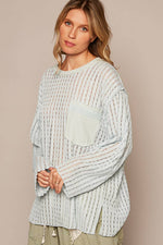 Women's Long Sleeve Knit Top – Round Neck, Front Pocket, Relaxed Fit - The Elevated Hippie