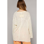 Women's Long Sleeve Knit Top – Round Neck, Front Pocket, Relaxed Fit - The Elevated Hippie