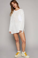 Women's Long Sleeve Knit Top – Round Neck, Front Pocket, Relaxed Fit - The Elevated Hippie