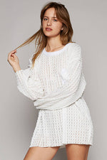 Women's Long Sleeve Knit Top – Round Neck, Front Pocket, Relaxed Fit - The Elevated Hippie