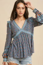 Women's Multicolor Floral Boho Top – Bloom Blouse with Flowy Fit - The Elevated Hippie