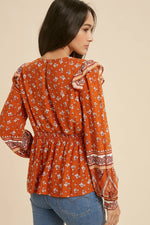 Women's Multicolor Floral Boho Top – Bloom Blouse with Flowy Fit - The Elevated Hippie