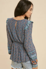 Women's Multicolor Floral Boho Top – Bloom Blouse with Flowy Fit - The Elevated Hippie