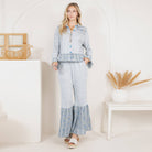 Cozy Boho Set: Crochet Jacket with Bell Bottom Pants - The Elevated Hippie