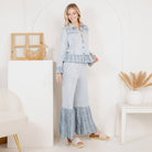 Cozy Boho Set: Crochet Jacket with Bell Bottom Pants - The Elevated Hippie