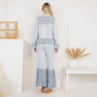 Cozy Boho Set: Crochet Jacket with Bell Bottom Pants - The Elevated Hippie