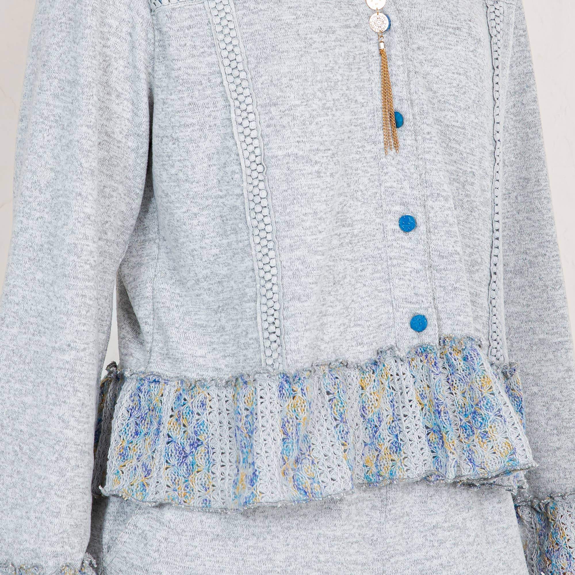 Cozy Boho Set: Crochet Jacket with Bell Bottom Pants - The Elevated Hippie
