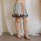 Desert Dream Festival Skirt Gathered Lace Mini - New Arrival - The Elevated Hippie