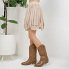Desert Dream Festival Skirt Gathered Lace Mini - New Arrival - The Elevated Hippie