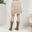 Desert Dream Festival Skirt Gathered Lace Mini - New Arrival - The Elevated Hippie