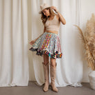 Desert Dream Festival Skirt Gathered Lace Mini - New Arrival - The Elevated Hippie
