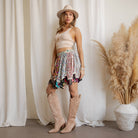 Desert Dream Festival Skirt Gathered Lace Mini - New Arrival - The Elevated Hippie