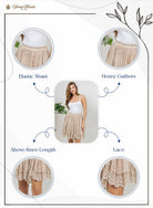 Desert Dream Festival Skirt Gathered Lace Mini - New Arrival - The Elevated Hippie