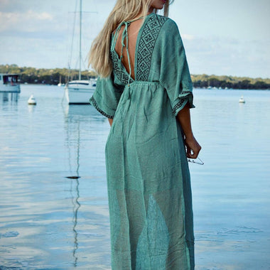 Yute Ibiza Bohemian Butterfly-Sleeve Dress