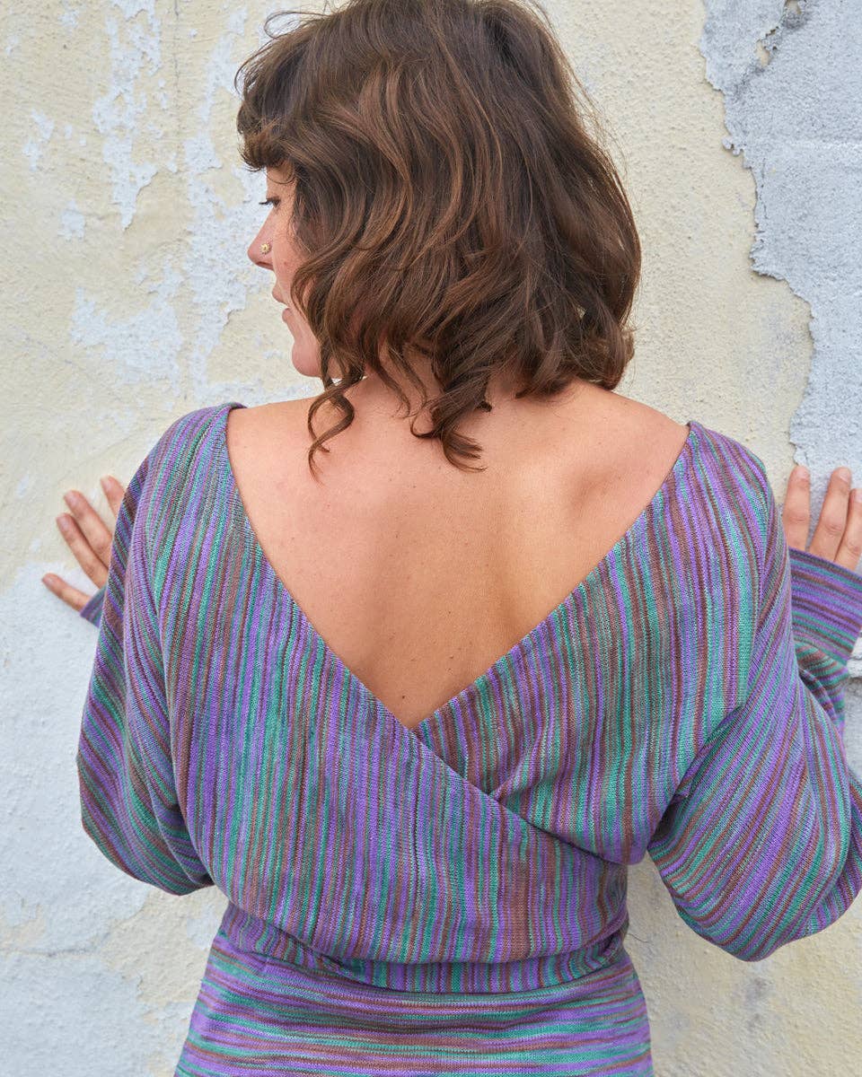 Cotton Knit V-Neck Dress - The Elevated Hippie