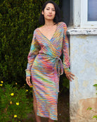 Cotton Knit V-Neck Dress - The Elevated Hippie