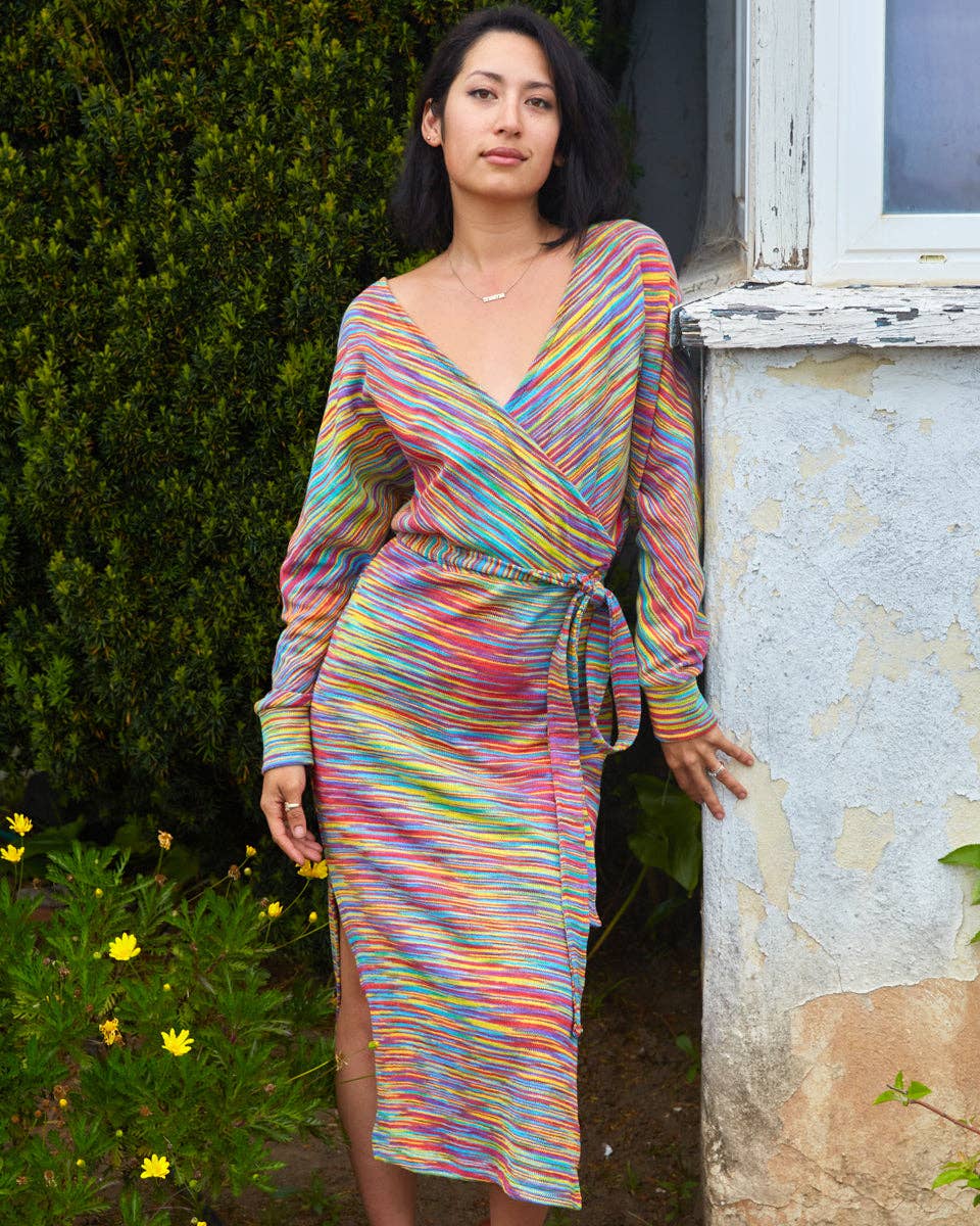 Cotton Knit V-Neck Dress - The Elevated Hippie